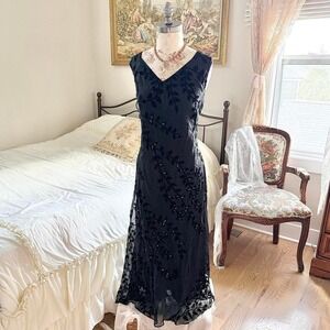 black velvet maxi dress  90s eva blue black velvet burnout dress size 20